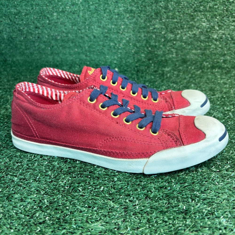 Converse x Jack Purcell Low Canvas Striped Lining Casual Sneaker Red Womens 8.5